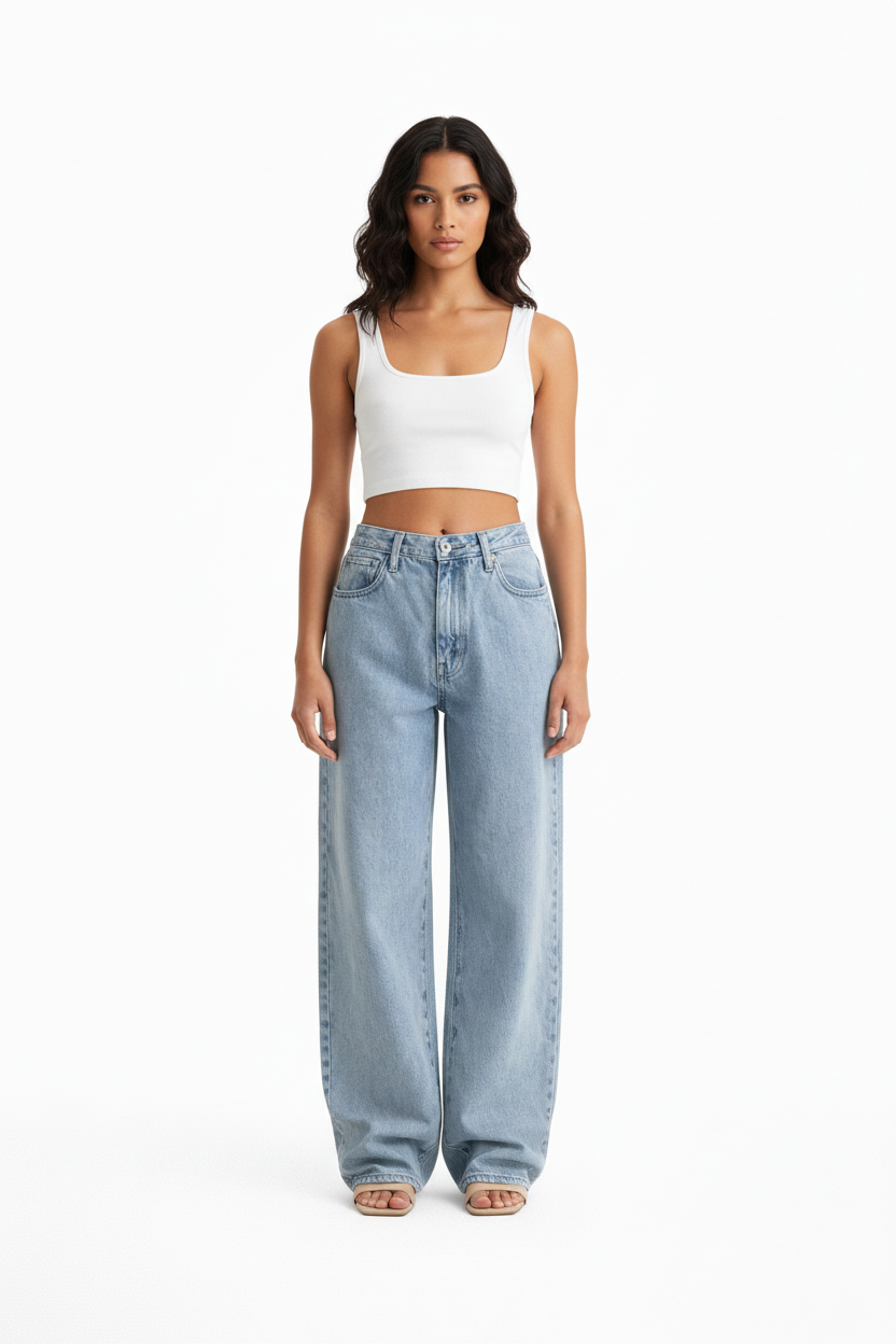 Hoge Waist Jeans Relaxed Fit voor Dames - StudioMarella