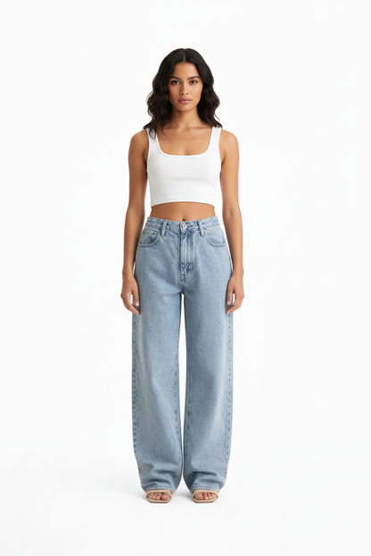 Hoge Waist Jeans Relaxed Fit voor Dames - StudioMarella