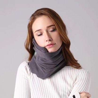 Neksteun Reiskussen Ergonomisch Memory Foam Nekkussen Vliegtuig Trein Auto Ondersteunend Grijs Zwart Comfortabel Reizen