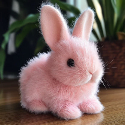 Interactief Knuffelkonijn Pluche Synthetische Vezels Bewegend Speelgoed Beige Cadeau Decoratie Realistisch Konijn Speelmaatje