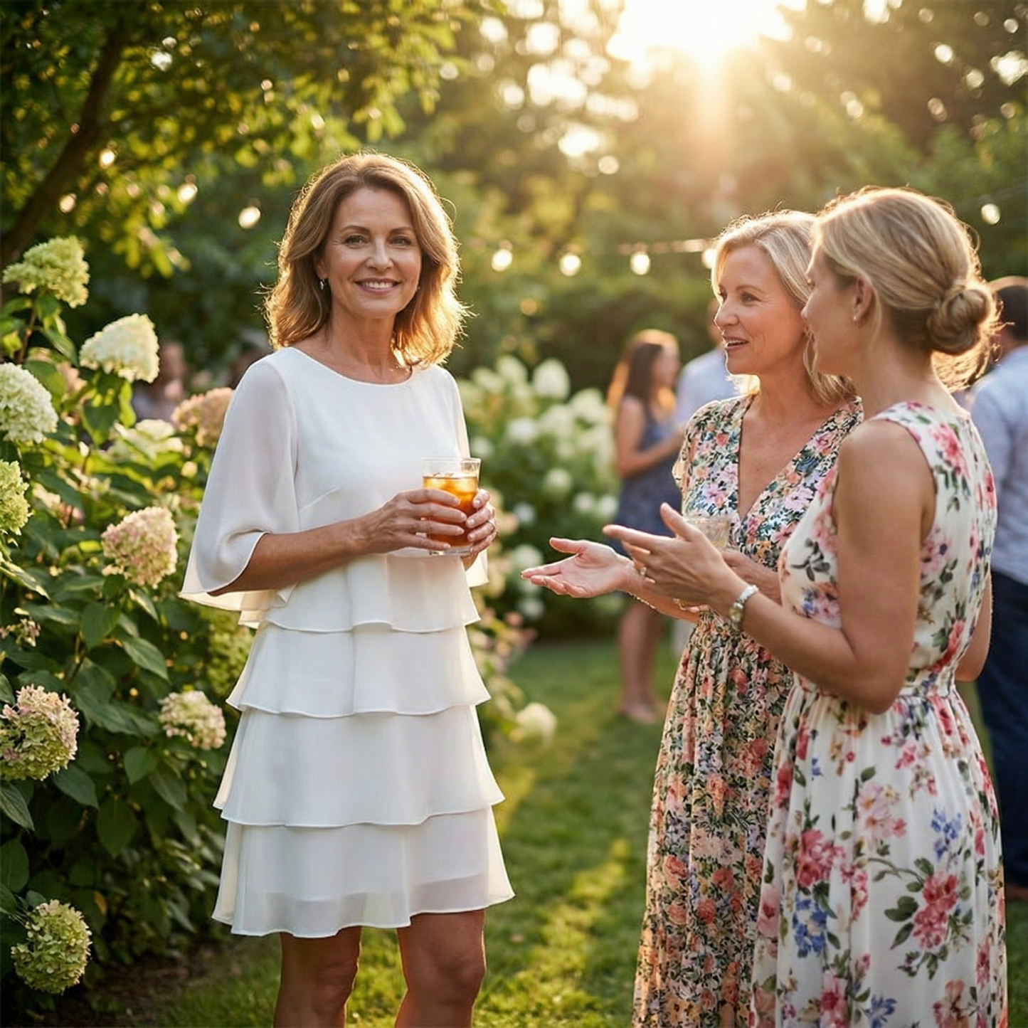 Gelaagde Ruffle Jurk voor Vrouwen – Vloeiende Chiffon met Vleugelmouwen & 4 Lagen