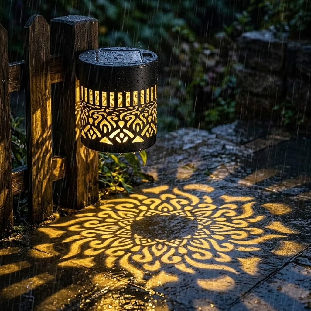 Solar Mandala Projectielicht – Tuindecoratie met Automatische Nachtverlichting en Schaduwpatroon