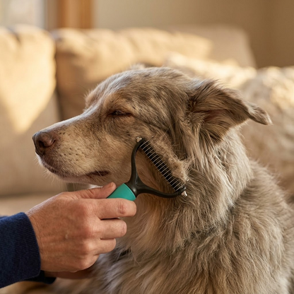 Dubbelzijdige Ontwarrings- en Verhaaringsborstel voor Hond en Kat – 10 + 19 Tanden