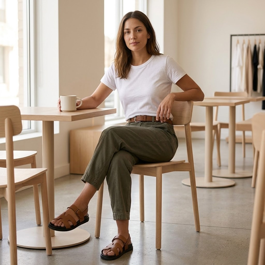Utility Pantalon Hoge Taille Taps Toelopend met Geplooid Enkelboord Casual Werkbroek