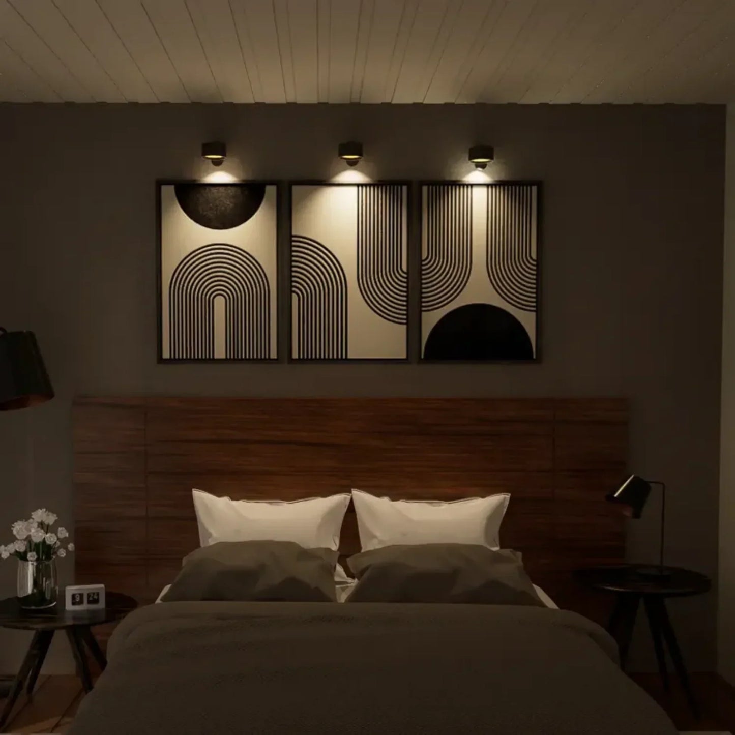 Draadloze Wandlamp Oplaadbaar & Dimbaar met 360° Rotatie – Compacte Touch-bediening Nachtlamp