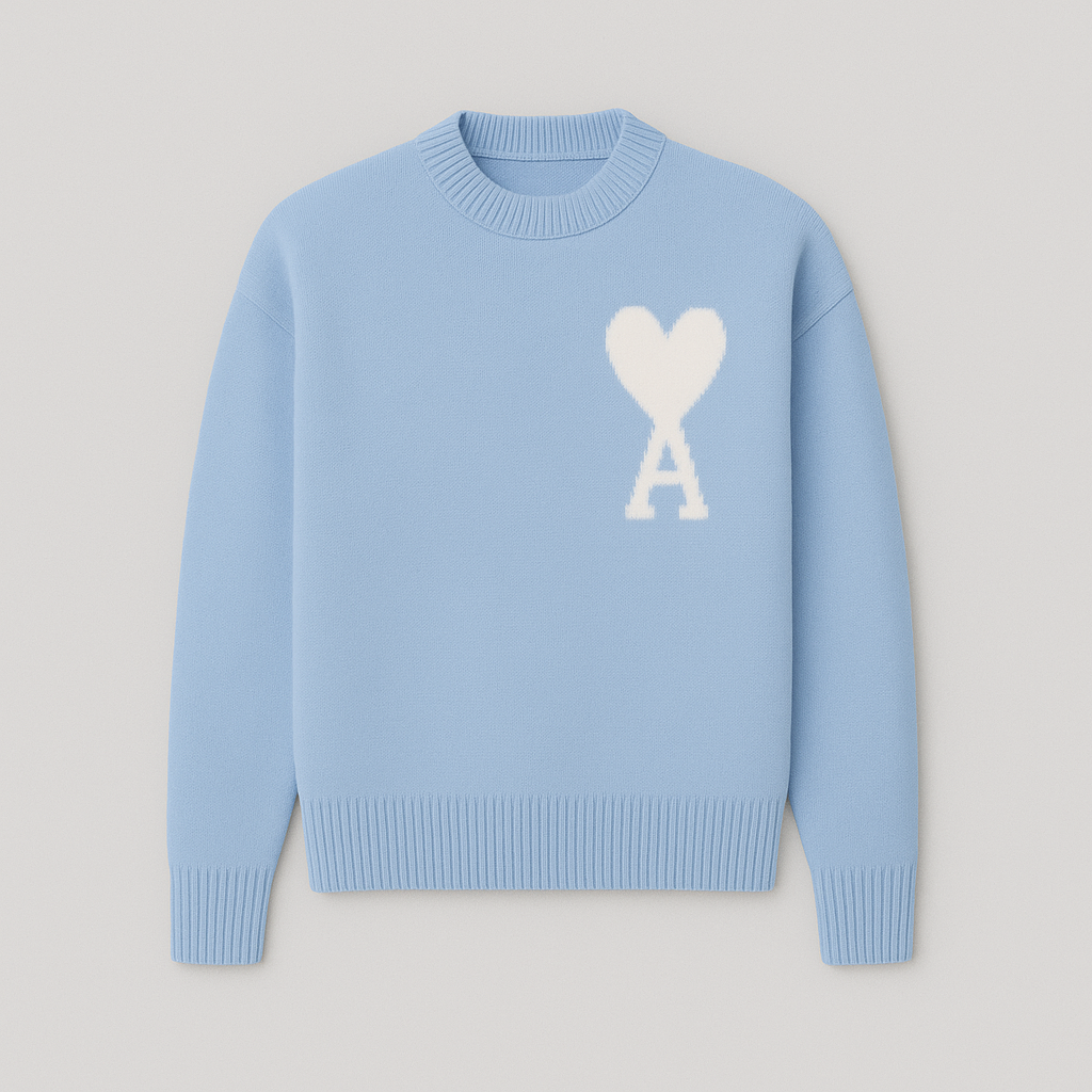 Oversized Trui met Harten en Aas Motief voor Dames