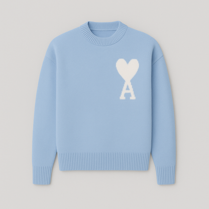 Oversized Trui met Harten en Aas Motief voor Dames