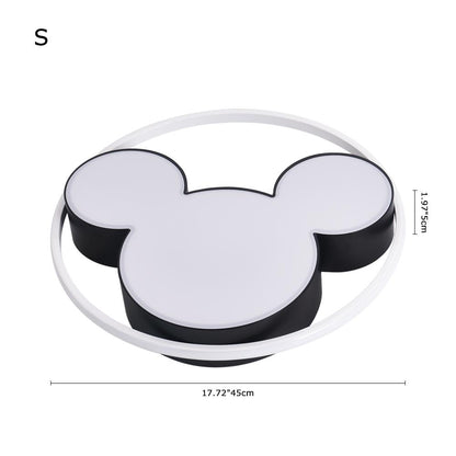 Kinderkamer Plafondlamp LED Zwart Wit 45cm 52cm Dimbaar Afstandsbediening Slaapkamer Woonkamer Speelkamer Aluminium Acryl Muisdesign