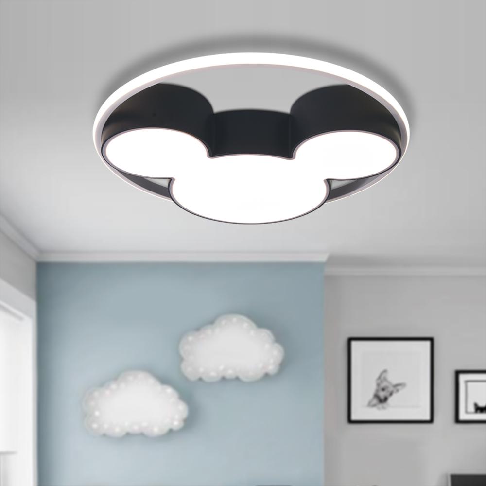 Kinderkamer Plafondlamp LED Zwart Wit 45cm 52cm Dimbaar Afstandsbediening Slaapkamer Woonkamer Speelkamer Aluminium Acryl Muisdesign
