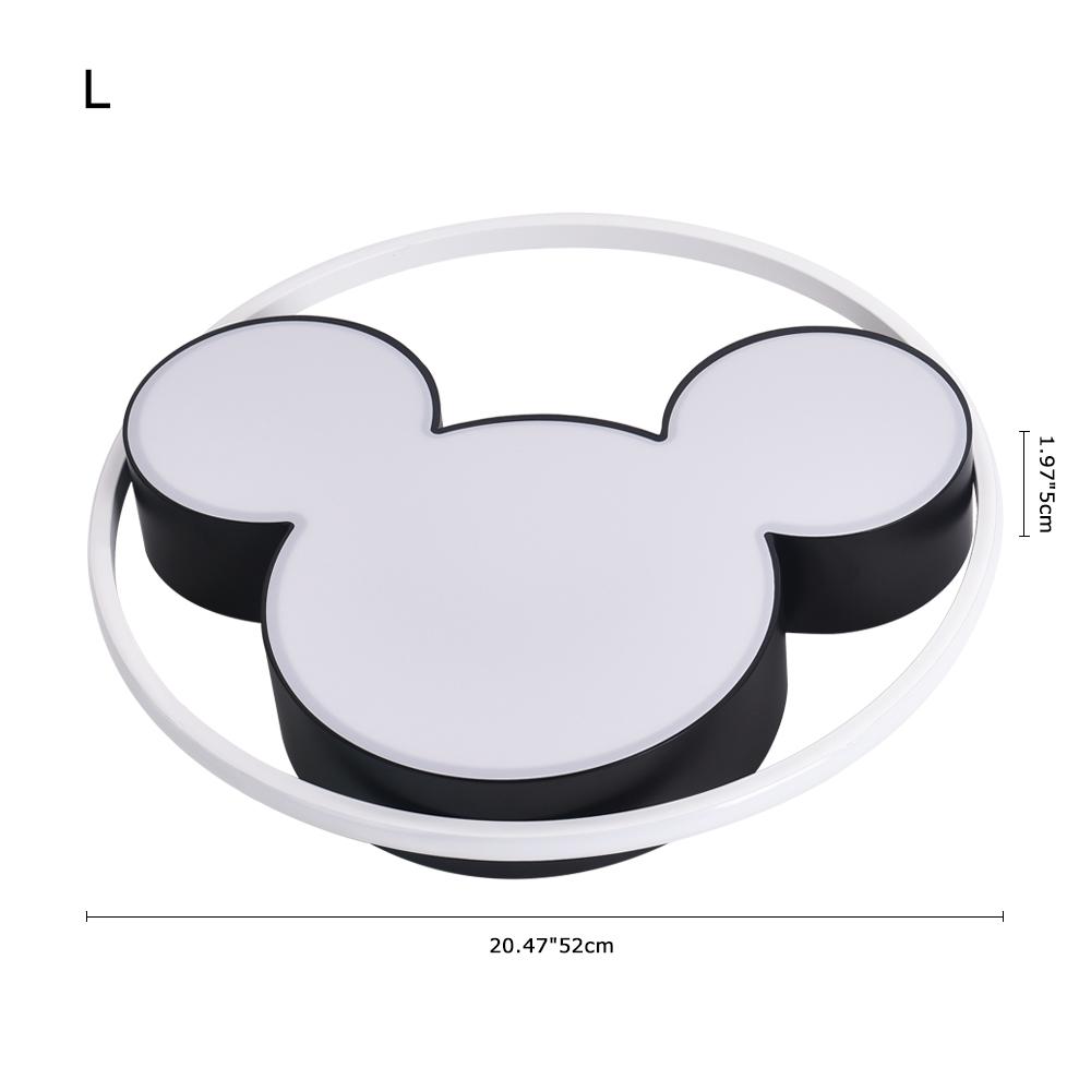 Kinderkamer Plafondlamp LED Zwart Wit 45cm 52cm Dimbaar Afstandsbediening Slaapkamer Woonkamer Speelkamer Aluminium Acryl Muisdesign