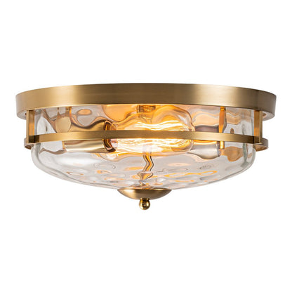 Glazen Plafondlamp Rond Zwart Goud Gehamerd Glas 33cm Woonkamer Slaapkamer Flush Mount Farmhouse Entree Eetkamer Badkamer