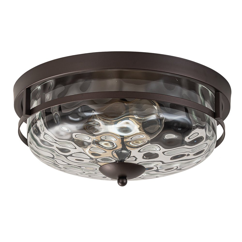 Glazen Plafondlamp Rond Zwart Goud Gehamerd Glas 33cm Woonkamer Slaapkamer Flush Mount Farmhouse Entree Eetkamer Badkamer