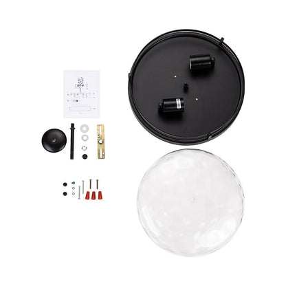 Glazen Plafondlamp Rond Zwart Goud Gehamerd Glas 33cm Woonkamer Slaapkamer Flush Mount Farmhouse Entree Eetkamer Badkamer