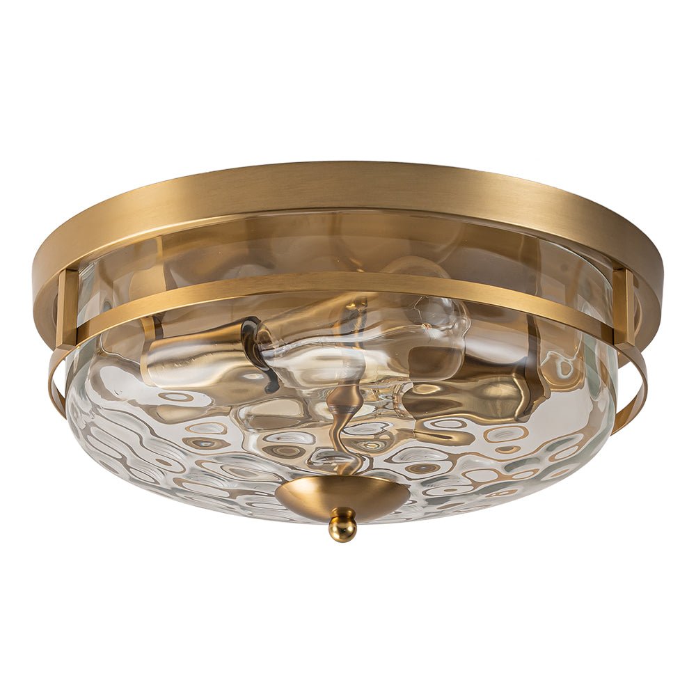 Glazen Plafondlamp Rond Zwart Goud Gehamerd Glas 33cm Woonkamer Slaapkamer Flush Mount Farmhouse Entree Eetkamer Badkamer