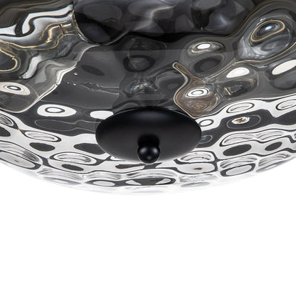 Glazen Plafondlamp Rond Zwart Goud Gehamerd Glas 33cm Woonkamer Slaapkamer Flush Mount Farmhouse Entree Eetkamer Badkamer