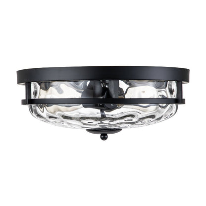 Glazen Plafondlamp Rond Zwart Goud Gehamerd Glas 33cm Woonkamer Slaapkamer Flush Mount Farmhouse Entree Eetkamer Badkamer