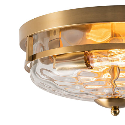 Glazen Plafondlamp Rond Zwart Goud Gehamerd Glas 33cm Woonkamer Slaapkamer Flush Mount Farmhouse Entree Eetkamer Badkamer