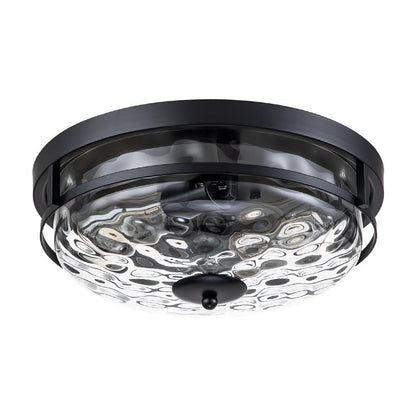Glazen Plafondlamp Rond Zwart Goud Gehamerd Glas 33cm Woonkamer Slaapkamer Flush Mount Farmhouse Entree Eetkamer Badkamer