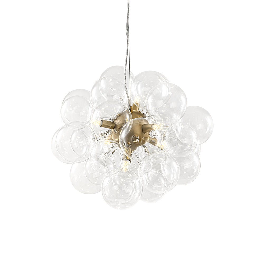 Glazen Bollen Hanglamp Cluster Messing 50cm 6 Lichts G9 Transparant Woonkamer Eetkamer Slaapkamer Entree Bubble Chandelier Dimbaar Keukeneiland