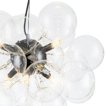 Glazen Bollen Hanglamp Cluster Messing 50cm 6 Lichts G9 Transparant Woonkamer Eetkamer Slaapkamer Entree Bubble Chandelier Dimbaar Keukeneiland