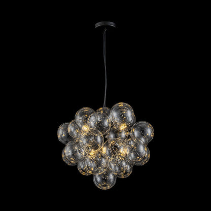 Glazen Bollen Hanglamp Cluster Messing 50cm 6 Lichts G9 Transparant Woonkamer Eetkamer Slaapkamer Entree Bubble Chandelier Dimbaar Keukeneiland