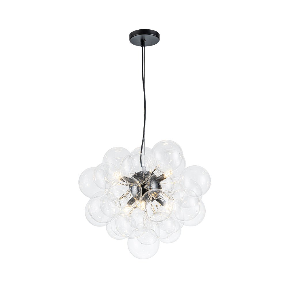 Glazen Bollen Hanglamp Cluster Messing 50cm 6 Lichts G9 Transparant Woonkamer Eetkamer Slaapkamer Entree Bubble Chandelier Dimbaar Keukeneiland