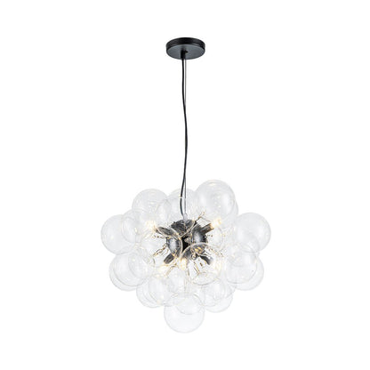 Glazen Bollen Hanglamp Cluster Messing 50cm 6 Lichts G9 Transparant Woonkamer Eetkamer Slaapkamer Entree Bubble Chandelier Dimbaar Keukeneiland