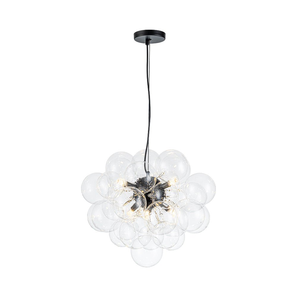 Glazen Bollen Hanglamp Cluster Messing 50cm 6 Lichts G9 Transparant Woonkamer Eetkamer Slaapkamer Entree Bubble Chandelier Dimbaar Keukeneiland