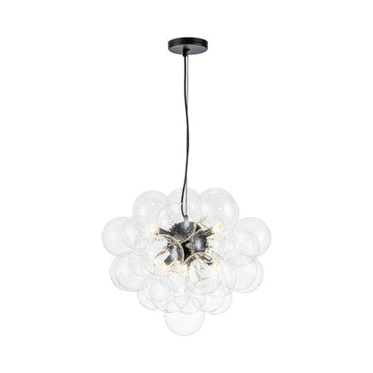 Glazen Bollen Hanglamp Cluster Messing 50cm 6 Lichts G9 Transparant Woonkamer Eetkamer Slaapkamer Entree Bubble Chandelier Dimbaar Keukeneiland