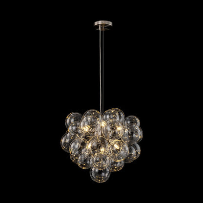 Glazen Bollen Hanglamp Cluster Messing 50cm 6 Lichts G9 Transparant Woonkamer Eetkamer Slaapkamer Entree Bubble Chandelier Dimbaar Keukeneiland