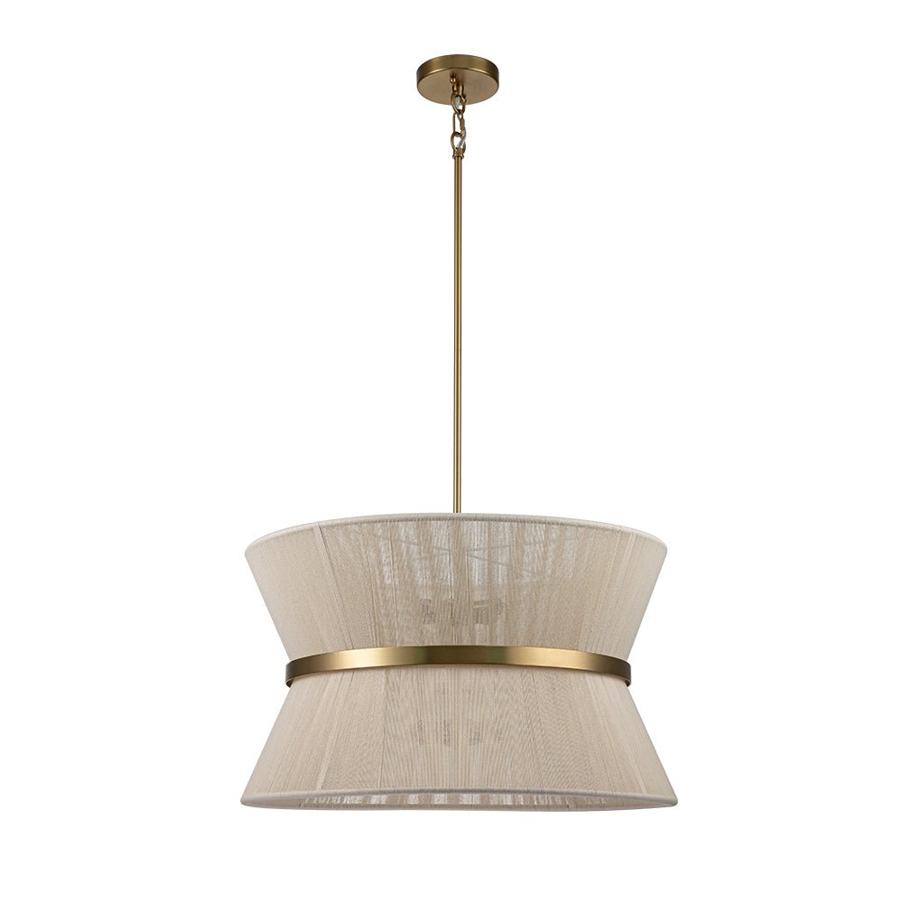 Hanglamp Touw Gevlochten Messing Beige Zwart Bohemian Drum Eetkamer Woonkamer Slaapkamer Entree Farmhouse Coastal Verstelbaar E26 E12