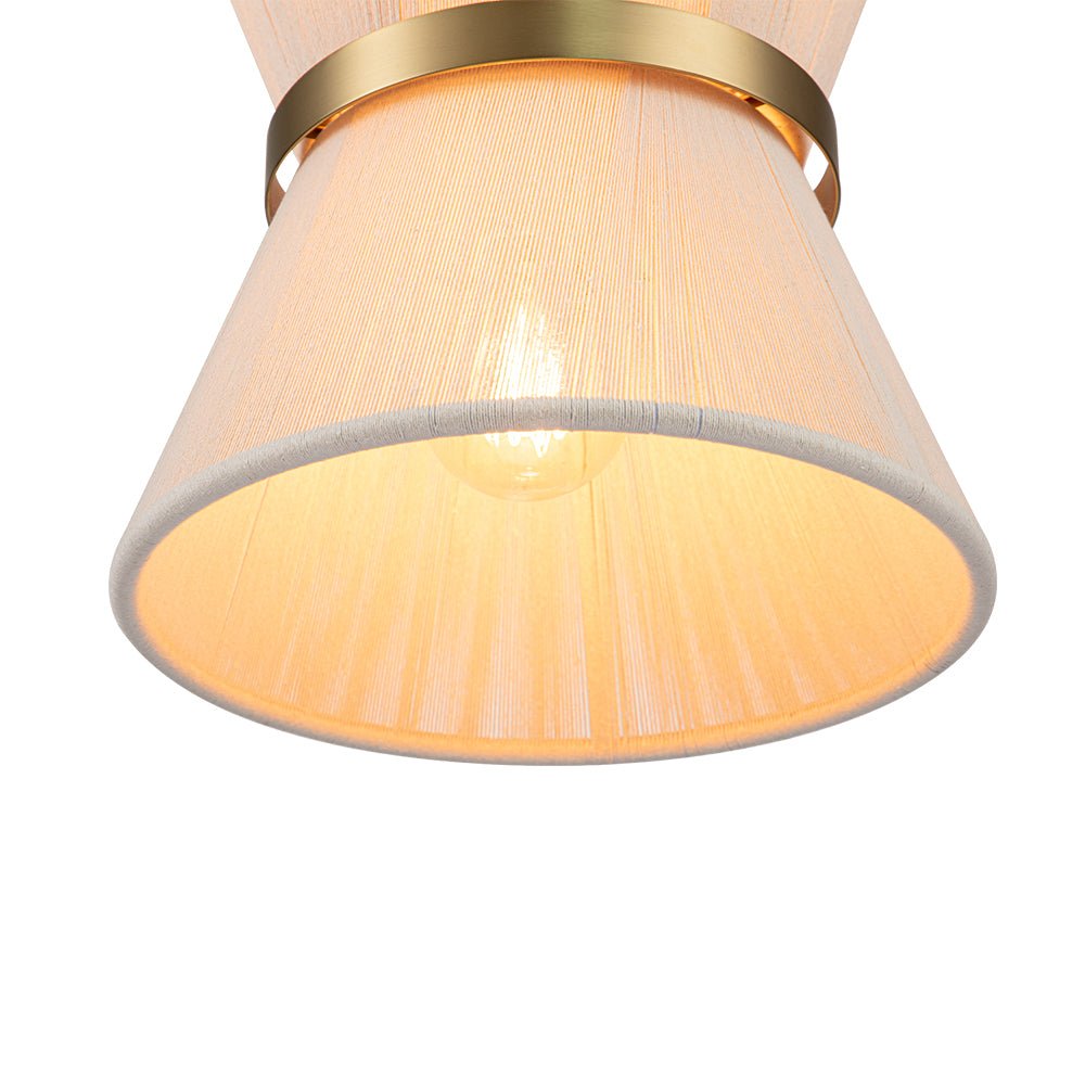 Hanglamp Touw Gevlochten Messing Beige Zwart Bohemian Drum Eetkamer Woonkamer Slaapkamer Entree Farmhouse Coastal Verstelbaar E26 E12
