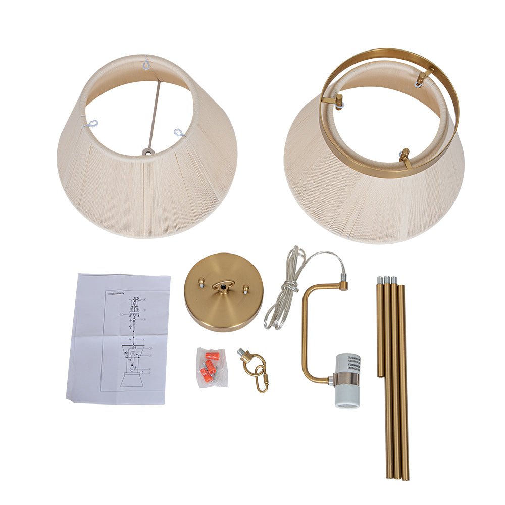 Hanglamp Touw Gevlochten Messing Beige Zwart Bohemian Drum Eetkamer Woonkamer Slaapkamer Entree Farmhouse Coastal Verstelbaar E26 E12