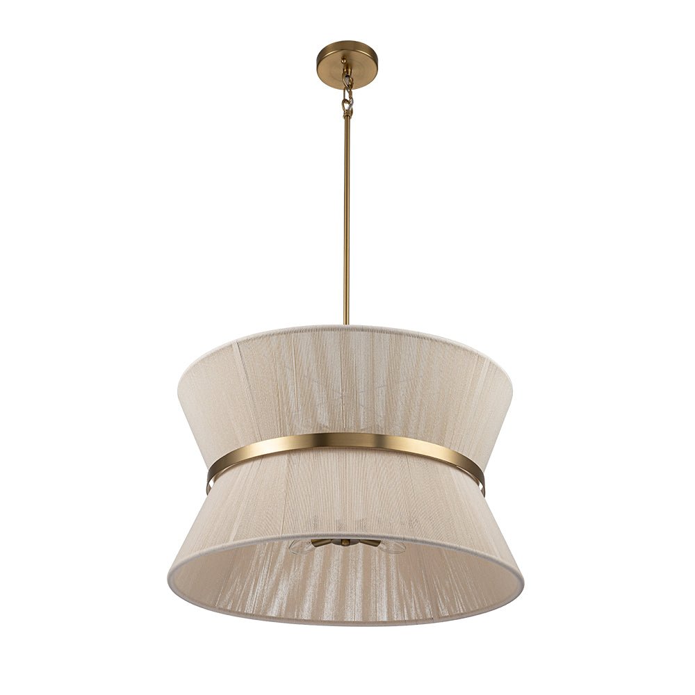 Hanglamp Touw Gevlochten Messing Beige Zwart Bohemian Drum Eetkamer Woonkamer Slaapkamer Entree Farmhouse Coastal Verstelbaar E26 E12
