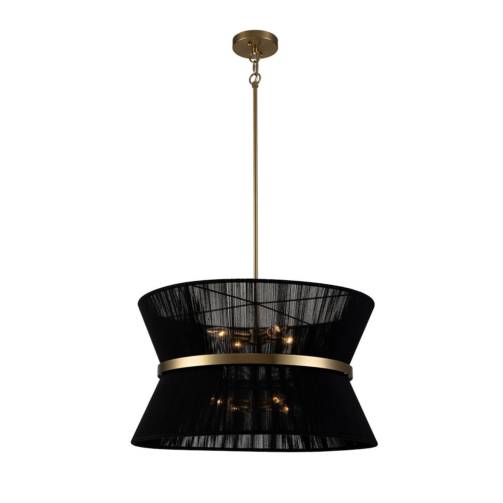 Hanglamp Touw Gevlochten Messing Beige Zwart Bohemian Drum Eetkamer Woonkamer Slaapkamer Entree Farmhouse Coastal Verstelbaar E26 E12