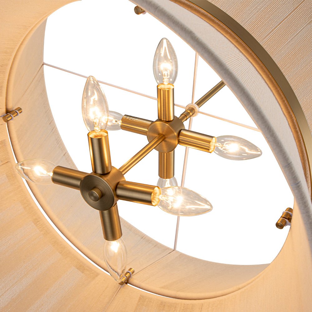 Hanglamp Touw Gevlochten Messing Beige Zwart Bohemian Drum Eetkamer Woonkamer Slaapkamer Entree Farmhouse Coastal Verstelbaar E26 E12