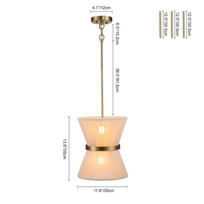 Hanglamp Touw Gevlochten Messing Beige Zwart Bohemian Drum Eetkamer Woonkamer Slaapkamer Entree Farmhouse Coastal Verstelbaar E26 E12