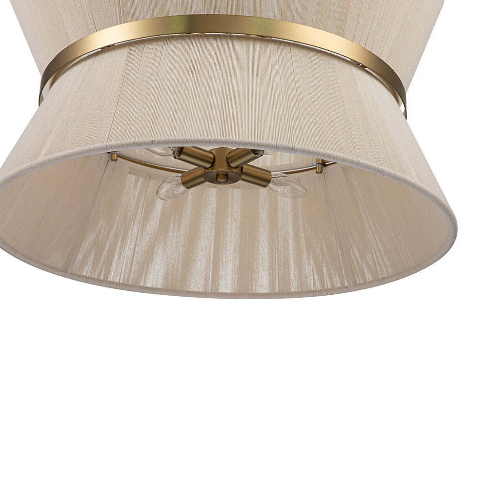Hanglamp Touw Gevlochten Messing Beige Zwart Bohemian Drum Eetkamer Woonkamer Slaapkamer Entree Farmhouse Coastal Verstelbaar E26 E12