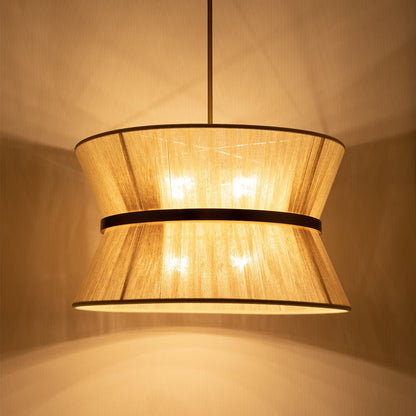 Hanglamp Touw Gevlochten Messing Beige Zwart Bohemian Drum Eetkamer Woonkamer Slaapkamer Entree Farmhouse Coastal Verstelbaar E26 E12