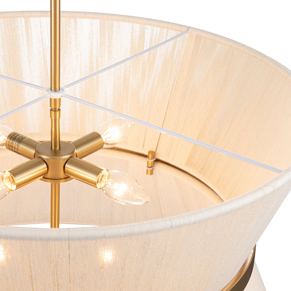 Hanglamp Touw Gevlochten Messing Beige Zwart Bohemian Drum Eetkamer Woonkamer Slaapkamer Entree Farmhouse Coastal Verstelbaar E26 E12