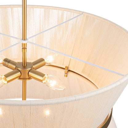 Hanglamp Touw Gevlochten Messing Beige Zwart Bohemian Drum Eetkamer Woonkamer Slaapkamer Entree Farmhouse Coastal Verstelbaar E26 E12
