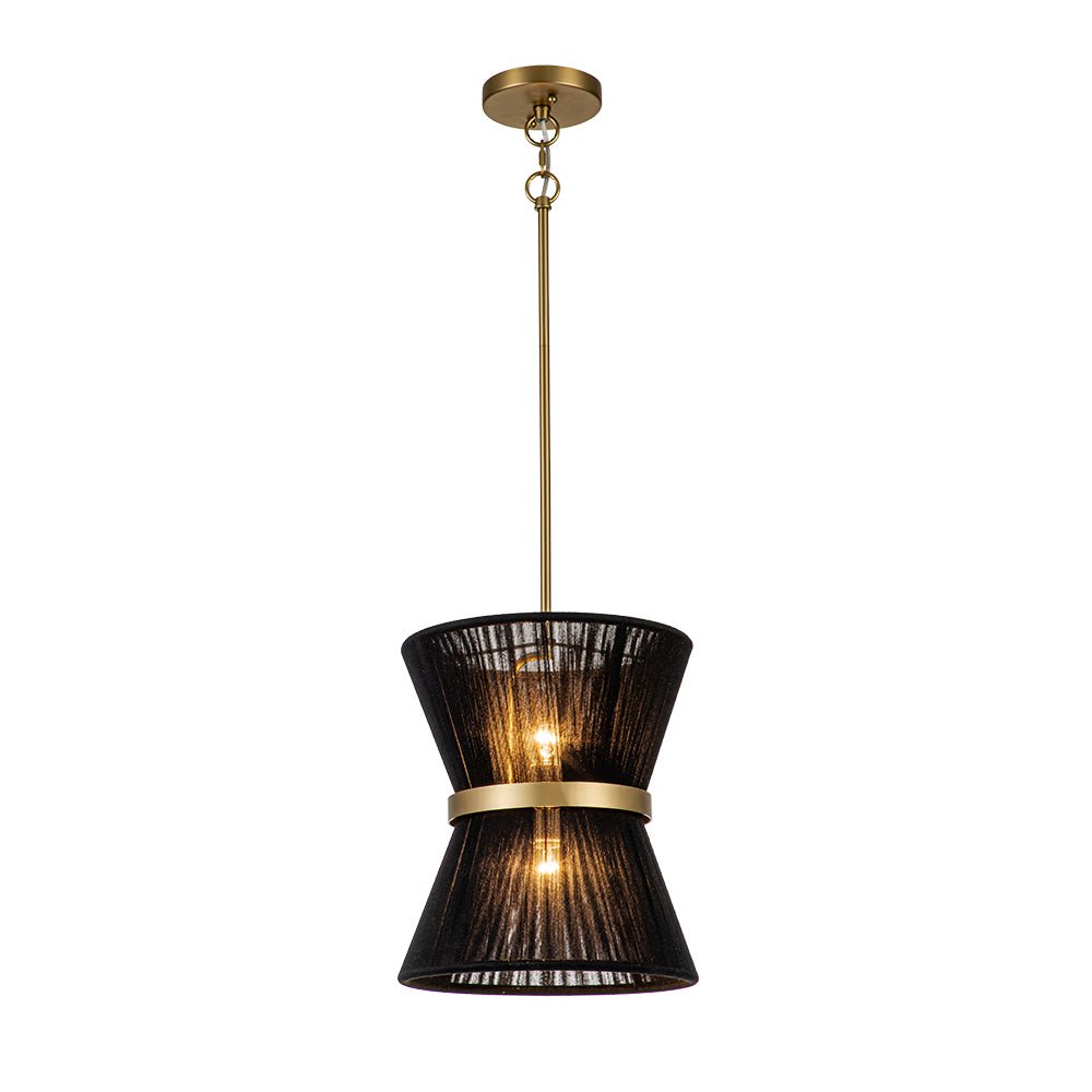 Hanglamp Touw Gevlochten Messing Beige Zwart Bohemian Drum Eetkamer Woonkamer Slaapkamer Entree Farmhouse Coastal Verstelbaar E26 E12