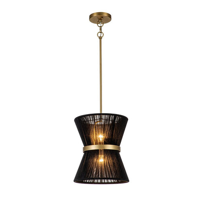 Hanglamp Touw Gevlochten Messing Beige Zwart Bohemian Drum Eetkamer Woonkamer Slaapkamer Entree Farmhouse Coastal Verstelbaar E26 E12