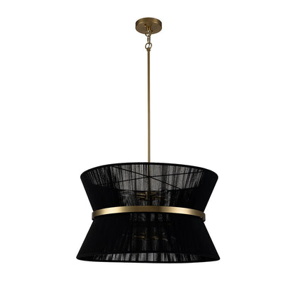 Hanglamp Touw Gevlochten Messing Beige Zwart Bohemian Drum Eetkamer Woonkamer Slaapkamer Entree Farmhouse Coastal Verstelbaar E26 E12