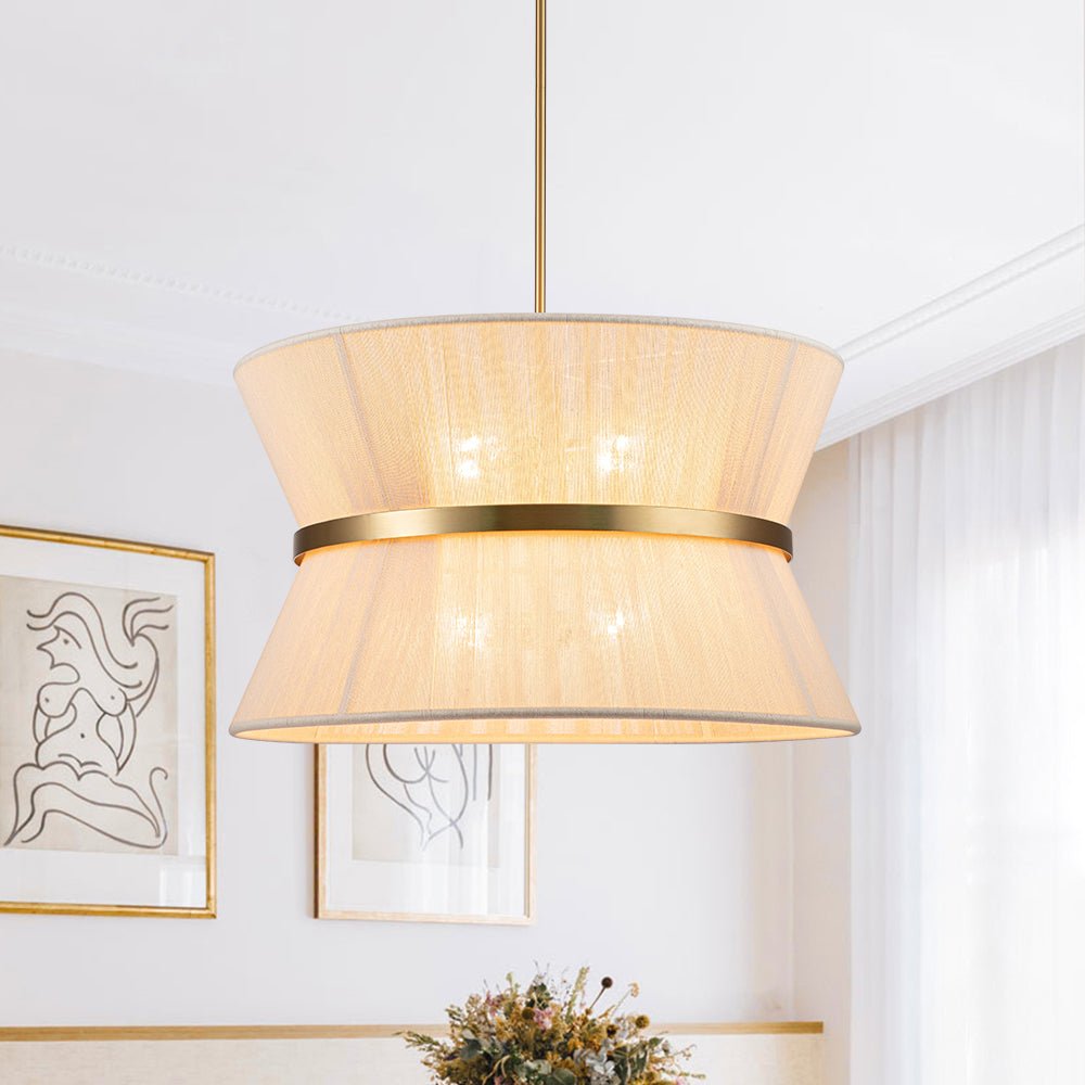 Hanglamp Touw Gevlochten Messing Beige Zwart Bohemian Drum Eetkamer Woonkamer Slaapkamer Entree Farmhouse Coastal Verstelbaar E26 E12