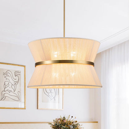 Hanglamp Touw Gevlochten Messing Beige Zwart Bohemian Drum Eetkamer Woonkamer Slaapkamer Entree Farmhouse Coastal Verstelbaar E26 E12