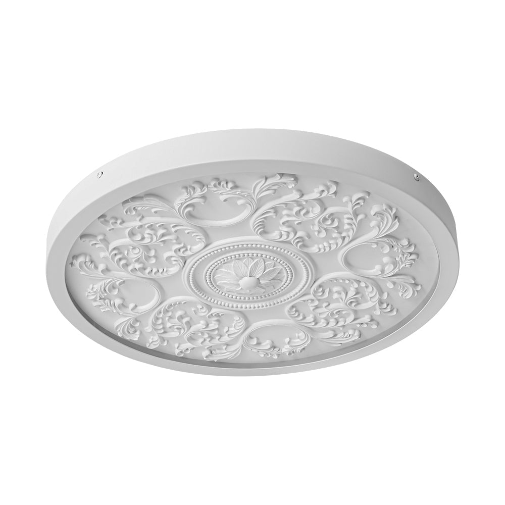 Led Plafondlamp Rond Wit 48.5cm Woonkamer Slaapkamer Dimbaar Klassiek Ornament Medallion Flush Mount Hal Badkamer