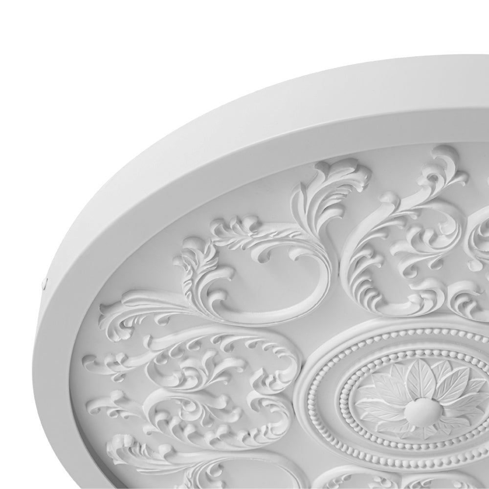 Led Plafondlamp Rond Wit 48.5cm Woonkamer Slaapkamer Dimbaar Klassiek Ornament Medallion Flush Mount Hal Badkamer