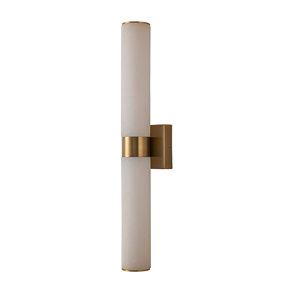 Lineaire LED Wandlamp met Albast – Moderne Badkamerverlichting in Messing of Zwart – 60cm Dimbaar 3000K