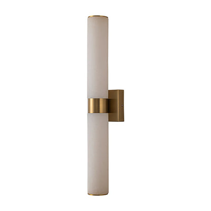 Lineaire LED Wandlamp met Albast – Moderne Badkamerverlichting in Messing of Zwart – 60cm Dimbaar 3000K
